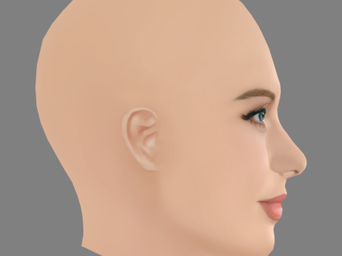 Zara Larsson Head - No Hair - Low poly head for game 3D मॉडल