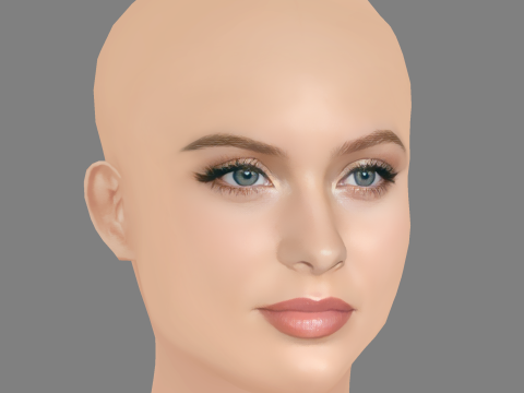 Zara Larsson Head - No Hair - Low poly head for game 3D मॉडल