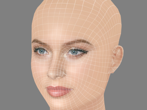 Zara Larsson Head - No Hair - Low poly head for game 3D मॉडल