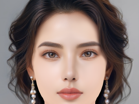 Beautiful Girl Head 01 - No Hair - Low poly head for game 3D Model