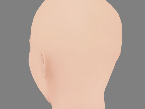 Beautiful Girl Head 01 - No Hair - Low poly head for game Modelo 3D