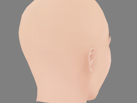 Beautiful Girl Head 01 - No Hair - Low poly head for game Modelo 3D