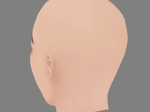 Beautiful Girl Head 02 - No Hair - Low poly head for game Modello 3D