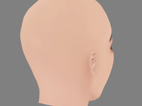 Beautiful Girl Head 02 - No Hair - Low poly head for game Modello 3D