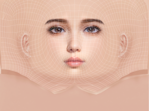 Beautiful Girl Head 02 - No Hair - Low poly head for game Modello 3D