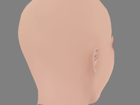Beautiful Girl Head 03 - No Hair - Low poly head for game Modello 3D