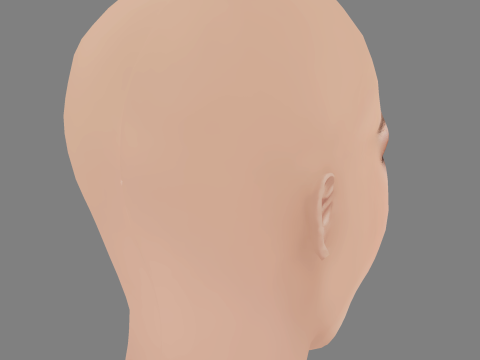 Beautiful Girl Head 05 - No Hair - Low poly head for game Modelo 3D