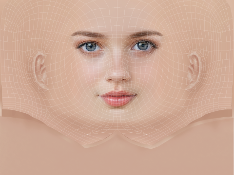 Beautiful Girl Head 05 - No Hair - Low poly head for game Modelo 3D