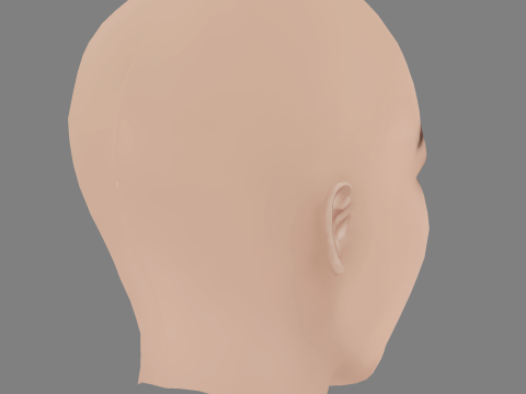 Beautiful Girl Head 06 - No Hair - Low poly head for game 3D 모델