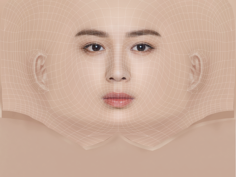 Beautiful Girl Head 06 - No Hair - Low poly head for game 3D 모델