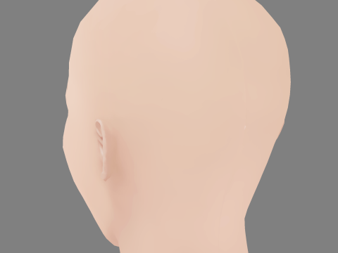 Beautiful Girl Head 07 - No Hair - Low poly head for game 3D Модель