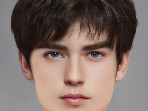 Handsome Boy Head 01 - No Hair - Low poly head for game 3D मॉडल