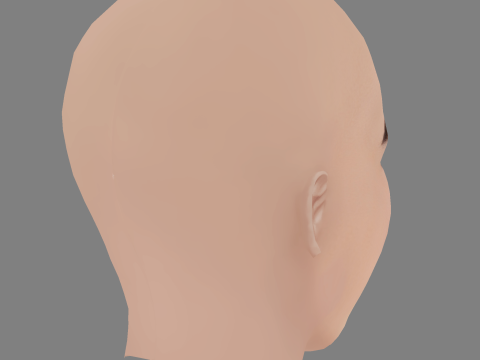 Handsome Boy Head 01 - No Hair - Low poly head for game Modello 3D
