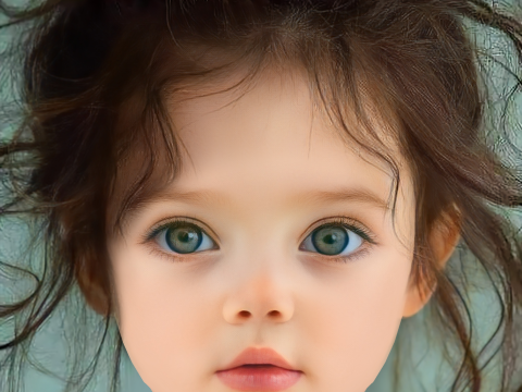 Pretty Child Head 01 - No Hair - Low poly head for game 3D Model