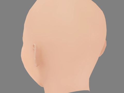 Pretty Child Head 01 - No Hair - Low poly head for game 3D Модель
