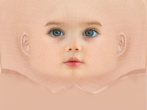 Pretty Child Head 01 - No Hair - Low poly head for game 3D Модель
