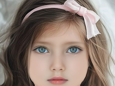 Pretty Child Head 02 - No Hair - Low poly head for game 3D Model