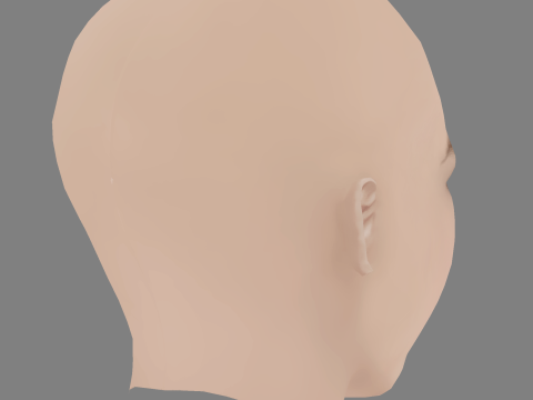 Pretty Child Head 02 - No Hair - Low poly head for game 3D मॉडल