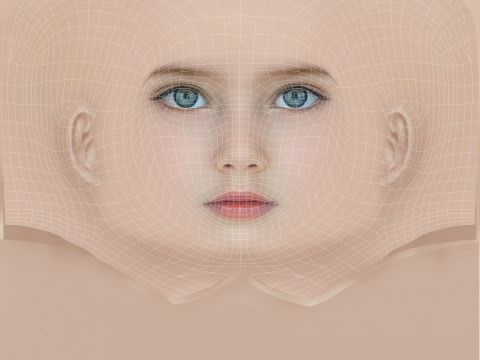 Pretty Child Head 02 - No Hair - Low poly head for game 3D मॉडल
