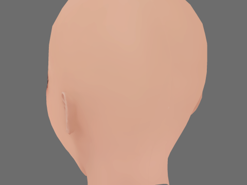 Cartoon Girl Head 01 - No Hair - Low poly head for game Model 3D