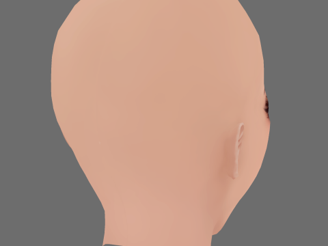 Cartoon Girl Head 01 - No Hair - Low poly head for game Model 3D