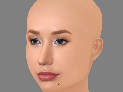 Iggy Azalea Head - No Hair - Low poly head for game 3D Модель