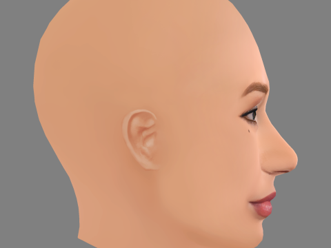 Iggy Azalea Head - No Hair - Low poly head for game 3D Модель