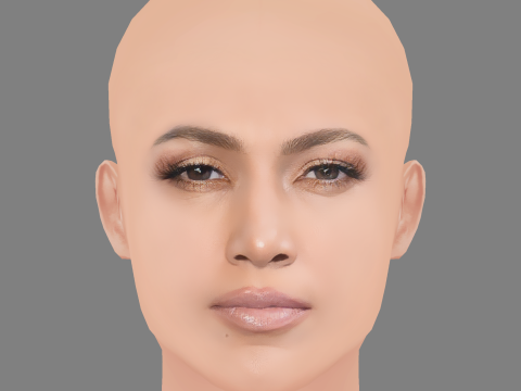 Jennifer Lopez Head - No Hair - Low poly head for game Modello 3D
