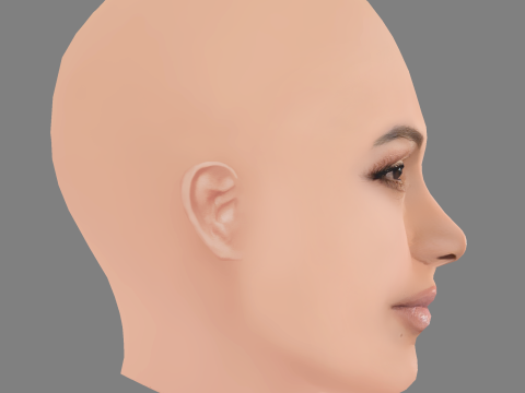 Jennifer Lopez Head - No Hair - Low poly head for game Modello 3D
