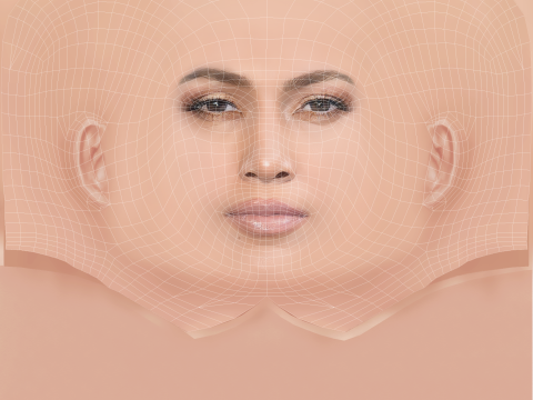 Jennifer Lopez Head - No Hair - Low poly head for game Modello 3D