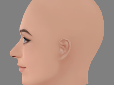 Katy Perry Head - No Hair - Low poly head for game Model 3D