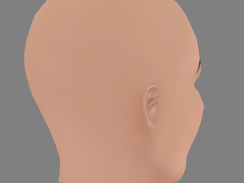 Katy Perry Head - No Hair - Low poly head for game Model 3D