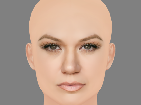 Kelly Clarkson Head - No Hair - Low poly head for game 3D मॉडल