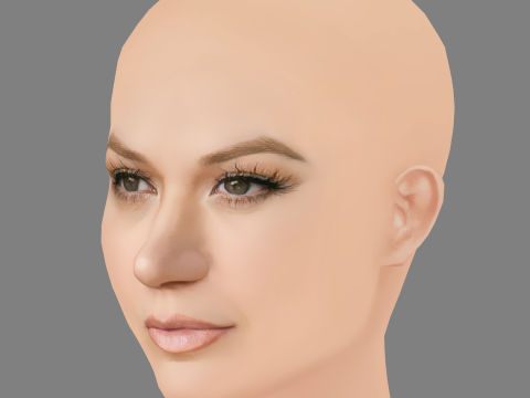 Kelly Clarkson Head - No Hair - Low poly head for game 3D मॉडल