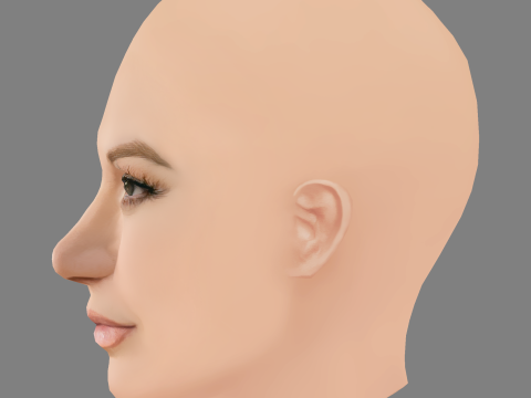 Kelly Clarkson Head - No Hair - Low poly head for game 3D मॉडल