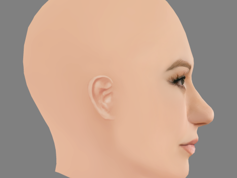 Kelly Clarkson Head - No Hair - Low poly head for game 3D मॉडल