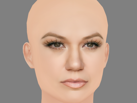 Kelly Clarkson Head - No Hair - Low poly head for game 3D मॉडल