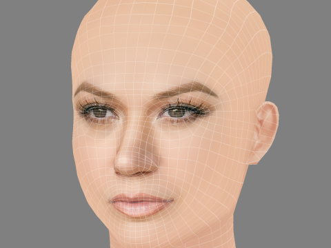 Kelly Clarkson Head - No Hair - Low poly head for game 3D मॉडल