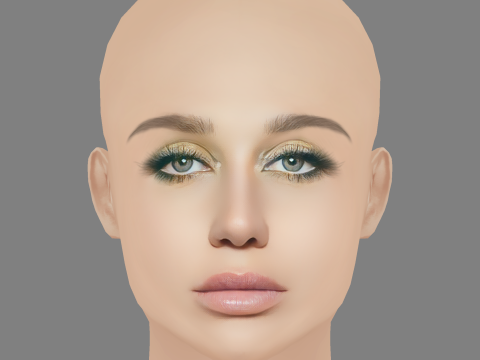Kesha Rose Sebert Head - No Hair - Low poly head for game Modelo 3D