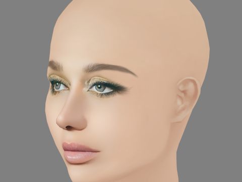 Kesha Rose Sebert Head - No Hair - Low poly head for game Modelo 3D