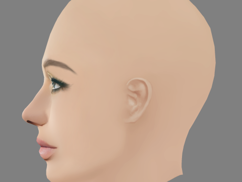 Kesha Rose Sebert Head - No Hair - Low poly head for game Modelo 3D
