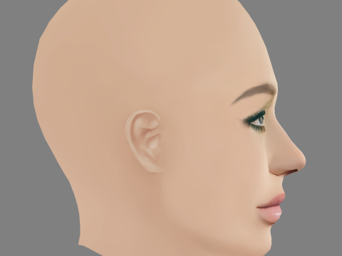 Kesha Rose Sebert Head - No Hair - Low poly head for game Modelo 3D