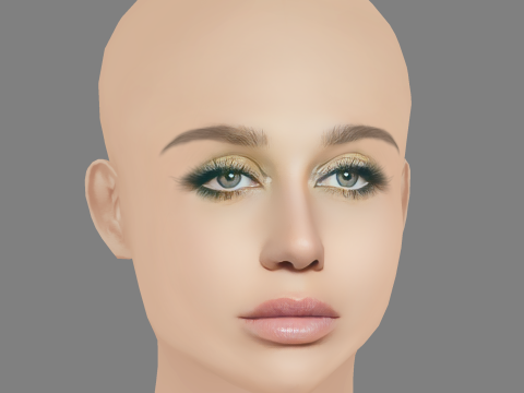 Kesha Rose Sebert Head - No Hair - Low poly head for game Modelo 3D