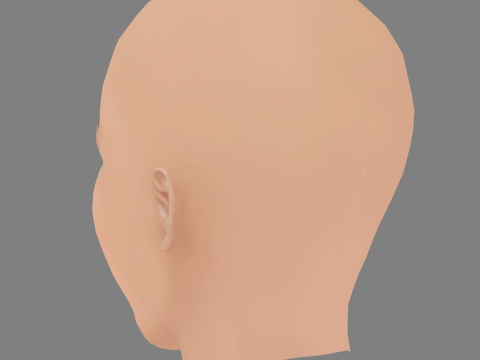 Lady Gaga Head - No Hair - Low poly head for game 3D Model