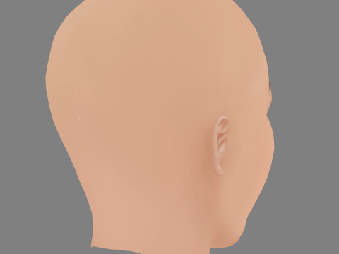 Lady Gaga Head - No Hair - Low poly head for game 3D Model