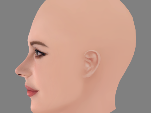Lana Del Rey Head - No Hair - Low poly head for game 3D Model