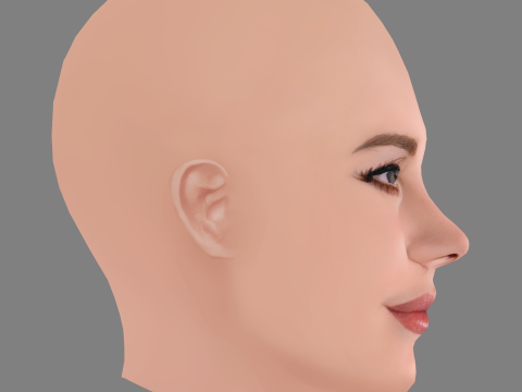 Lana Del Rey Head - No Hair - Low poly head for game 3D Model