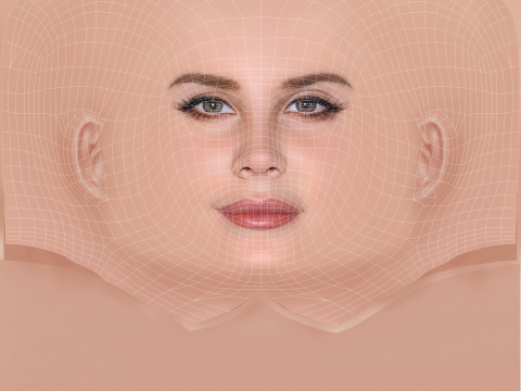 Lana Del Rey Head - No Hair - Low poly head for game 3D Model