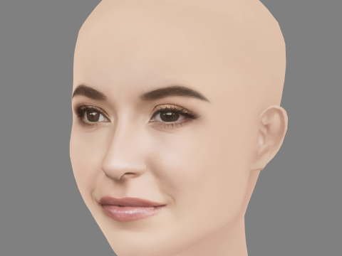Lauren Daigle Head - No Hair - Low poly head for game 3D Модель