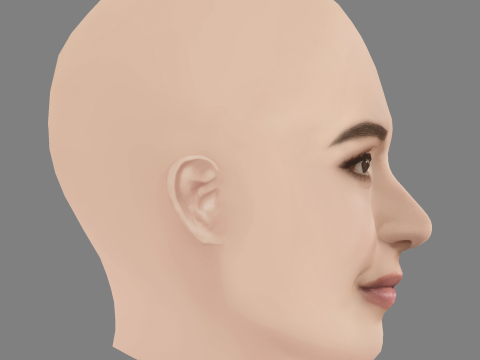 Lauren Daigle Head - No Hair - Low poly head for game 3D Модель